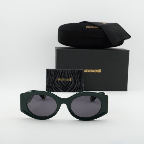 Roberto Cavalli SRC064 0D80 Oval Sunglasses - Green/Grey main image 6